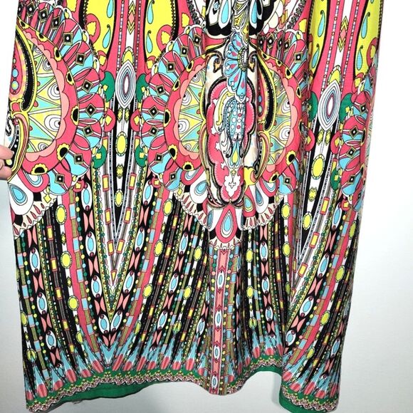 New Directions Colorful Maxi Dress Petite Large PL - Picture 4 of 11